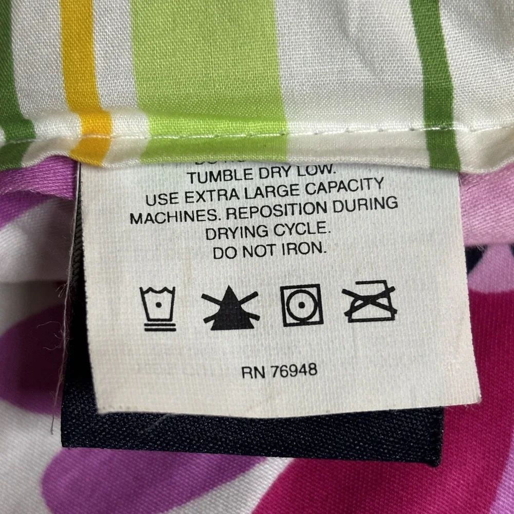 Tommy Hilfiger Somerville Full/Queen Duvet Comforter + 2 Shams Pink Green Floral